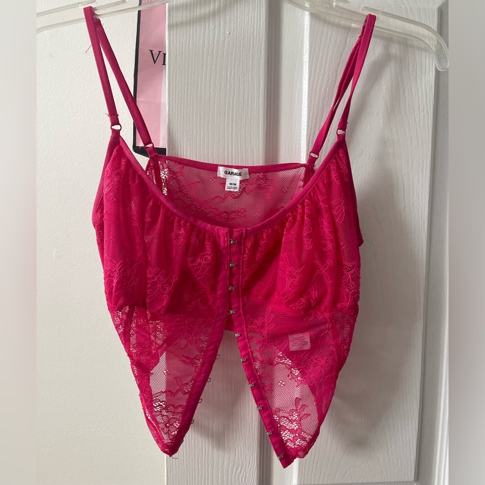 Garage Pink Lace Top